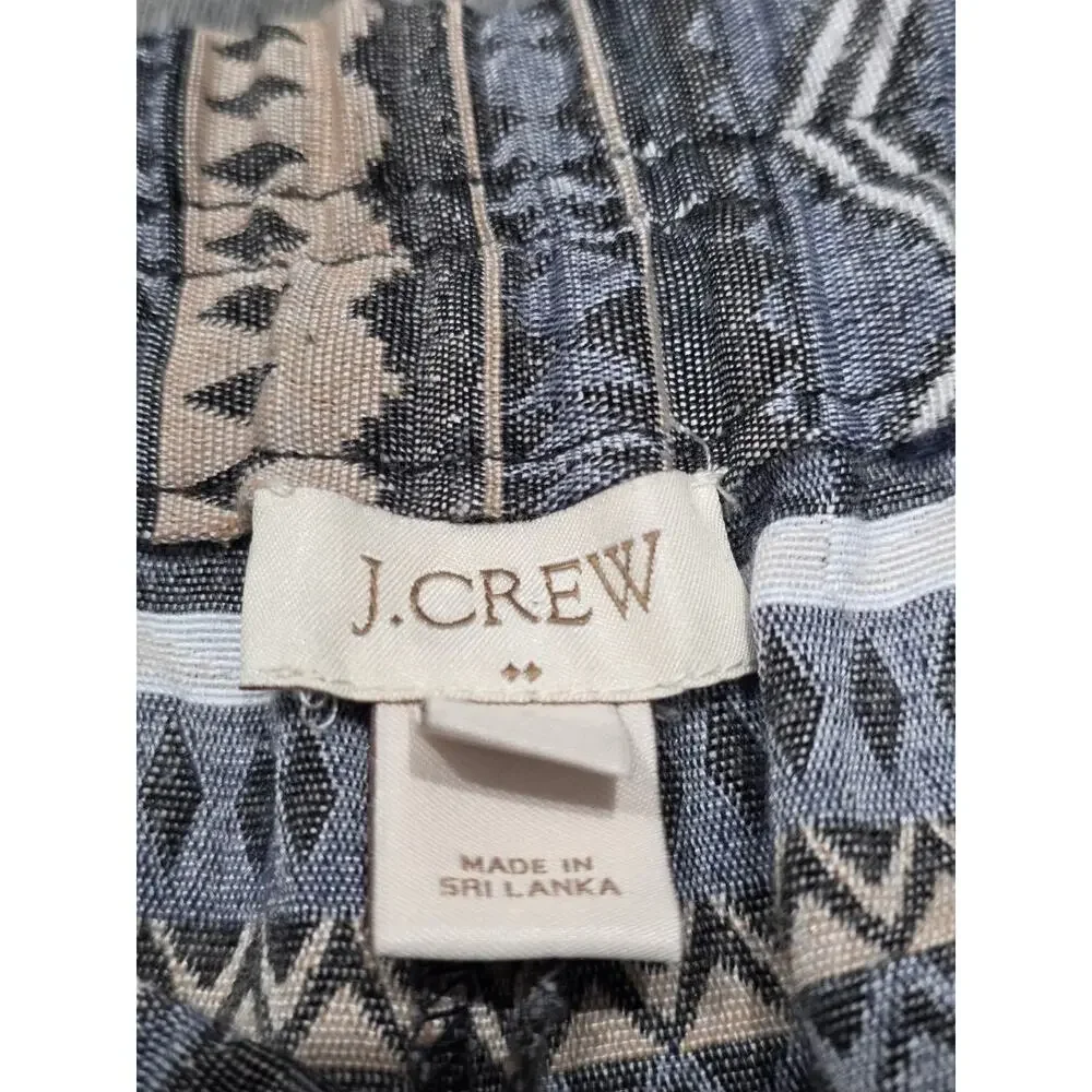 J. Crew Shorts cotton Size 2 Boho Tribal Western Pull On Summer A006017